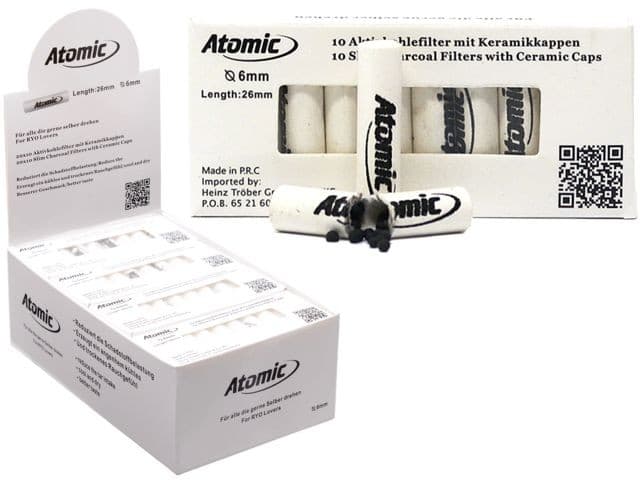 Φιλτράκια Atomic Filter 6mm Ενεργού άνθρακα 10 - 0163500 (κουτί των 20)