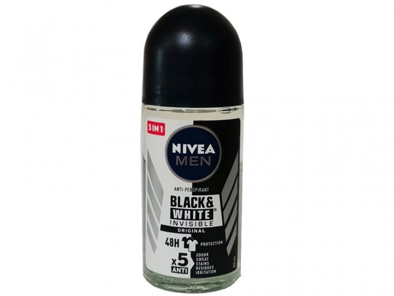 NIVEA BLACK & WHITE INVISIBLE Original Impact 5 in 1 Ανδρικό Αποσμητικό  Roll-on 50ml