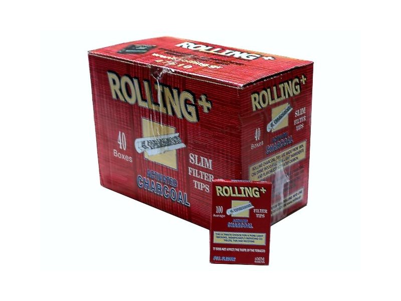 Κουτί με 40 φιλτράκια στριφτού Rolling 47610 ενεργού άνθρακα για κανονικό  τσιγάρο 8mm 100 τεμάχια