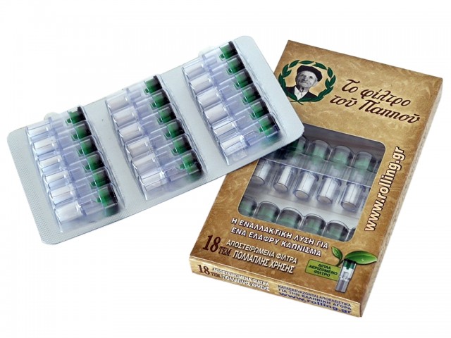 Ανταλλακτικά φίλτρα πίπας τσιγάρου ΤΟΥ ΠΑΠΠΟΥ 42902-000 διπλά αεριζόμενου  φίλτρου (κουτί με 24 πακετάκια)