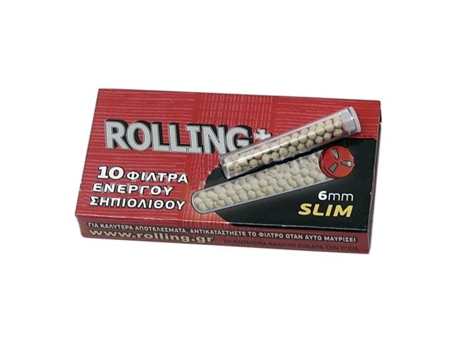 Ανταλλακτικά φίλτρα πίπας τσιγάρου ROLLING ΣΗΠΙΟΛΙΘΟΣ 46002 SLIM 6mm 10 τεμ.
