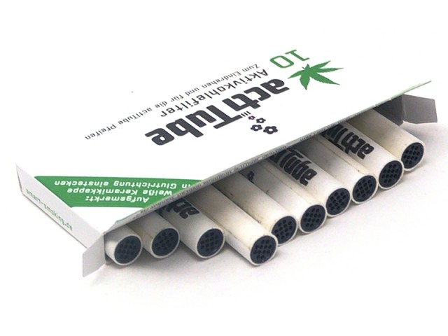 Φίλτρα Πίπας Καπνού actiTube 10 8mm Ενεργού Άνθρακα με 10 Φίλτρα (για πίπα  καπνού 9mm) - 1 Πακετάκι