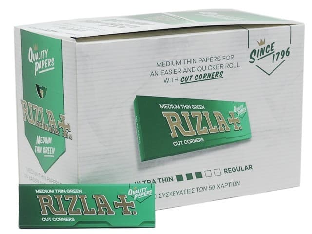 Χαρτάκια Rizla ΠΡΑΣΙΝΑ Medium Thin Green (κουτί 100 τεμαχίων)