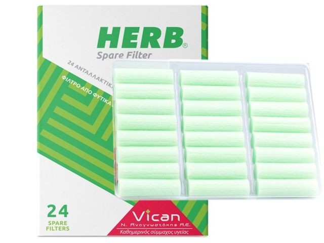 Ανταλλακτικά φίλτρα πίπας τσιγάρου HERB Spare Filter 24 Τεμάχια